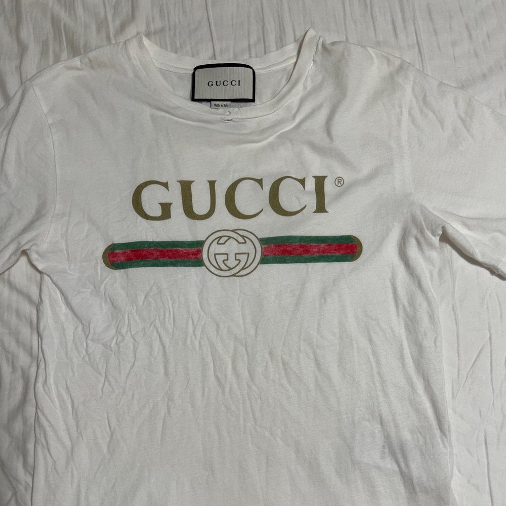 SOLD Gucci Distressed Logo Tee
